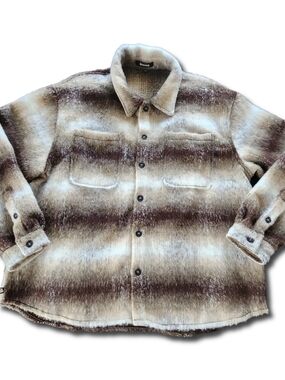 ANANKE Ares Brushed Mohair Flannel Shacket / Overshirt Size XL